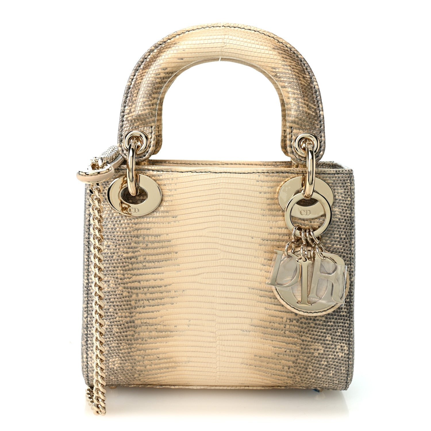 Christian Dior Lizard Ombre Mini Lady Dior Natural