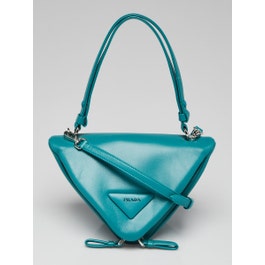 Prada Prada Pavone Green Nappa Leather Triangle Crossbody Bag 1BA315
