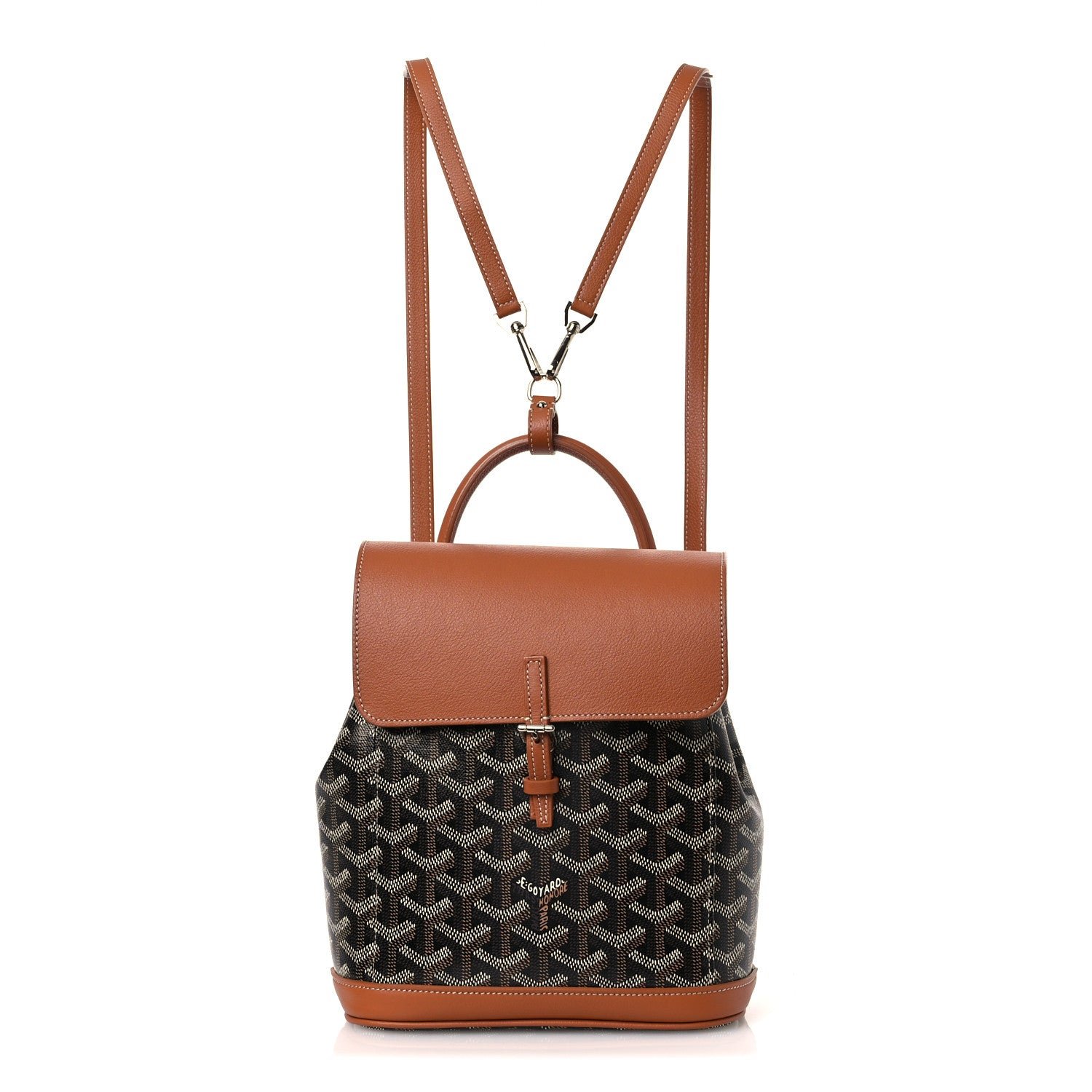 Goyard Goyardine Calfskin Mini Alpin Backpack Black Gold