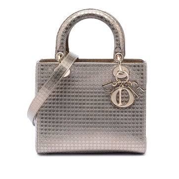 Patent Leather Medium Metallic Patent Microcannage Lady Dior