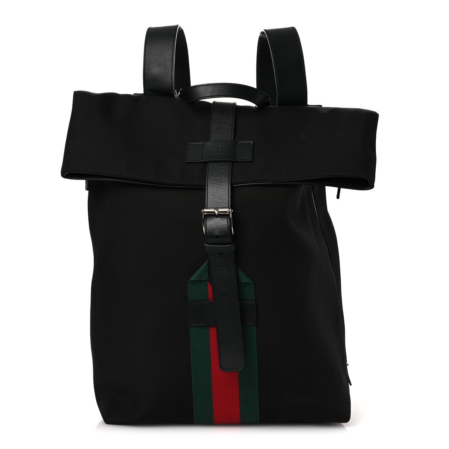 Gucci Techno Canvas Web Single Buckle Backpack Black