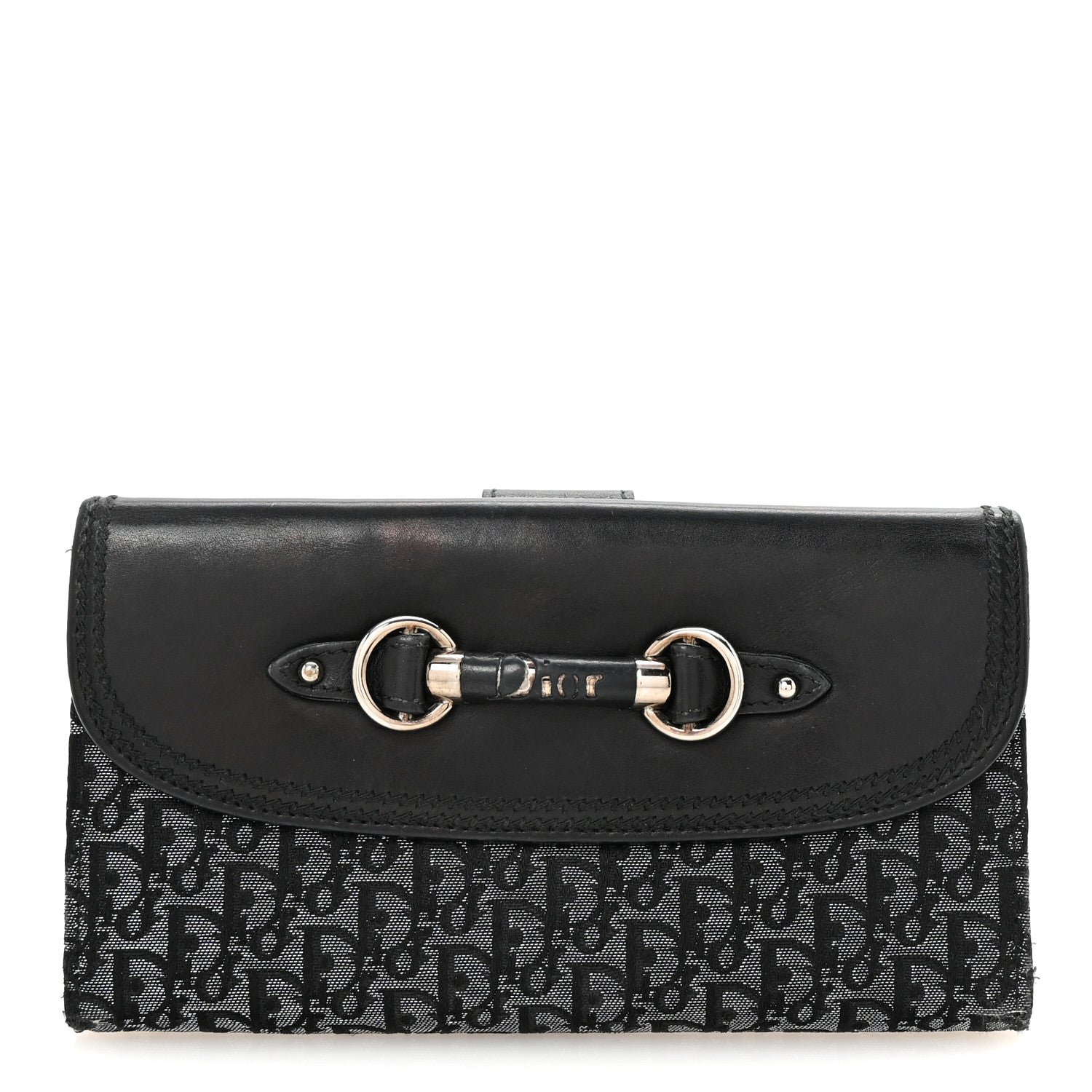 Dior Monogram Horsebit Wallet Black