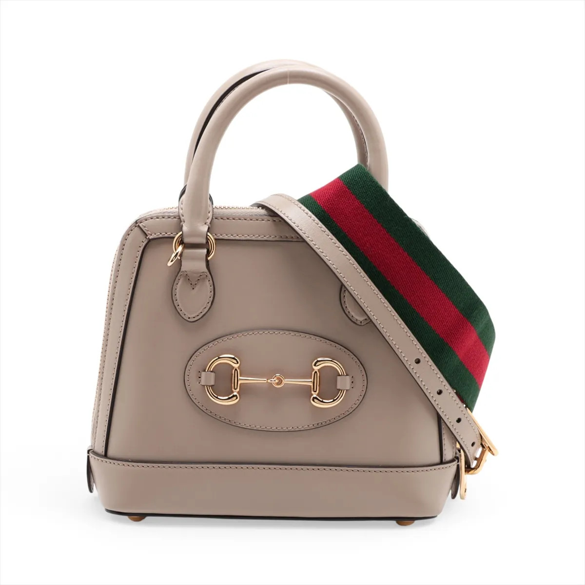 Gucci Horsebit 1955 Leather 2 Way Handbag Beige 677212
