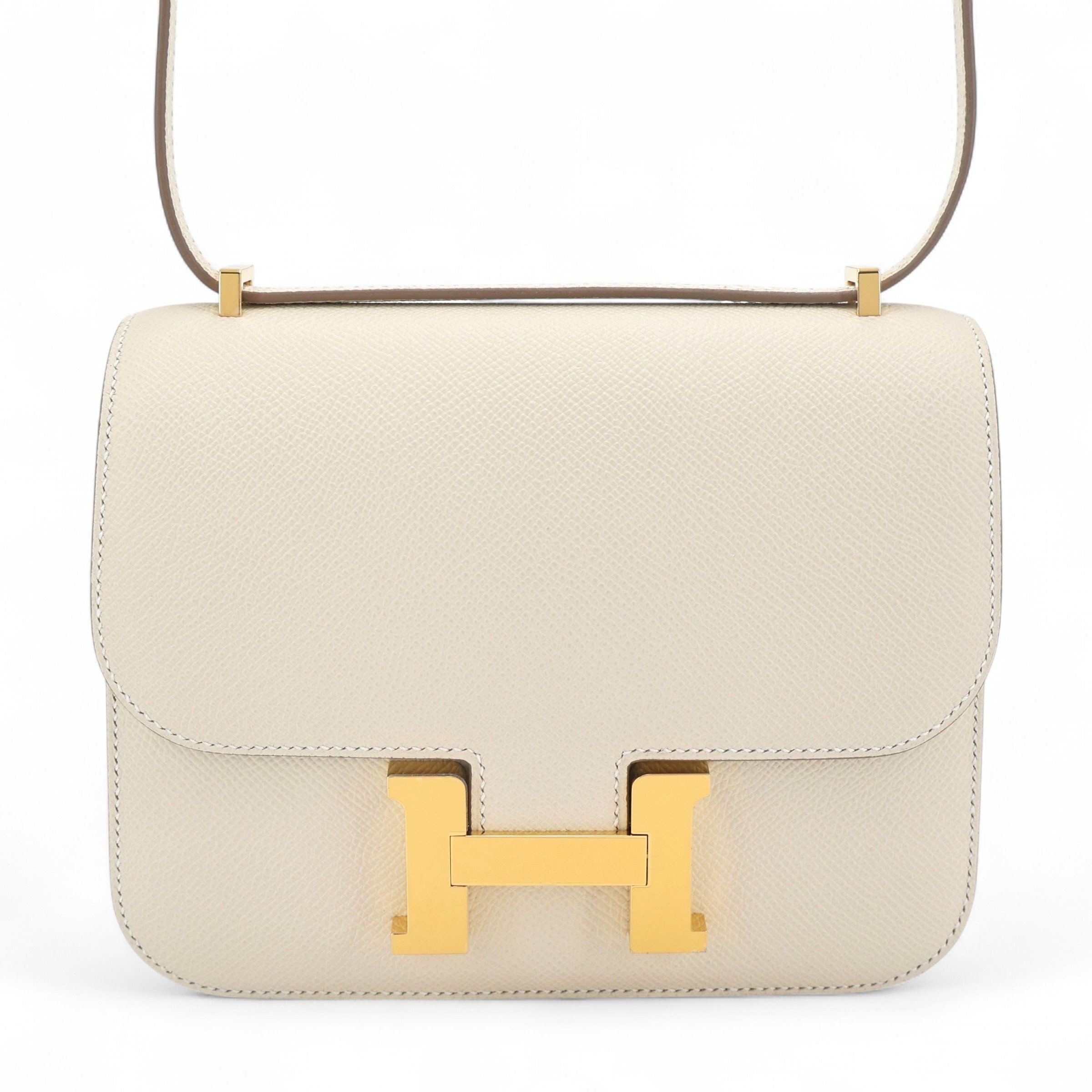 Hermes Brand New ( Rank N ) HERMÈS Constance Mini Craie (10) Epsom Gold hardware K (2025)