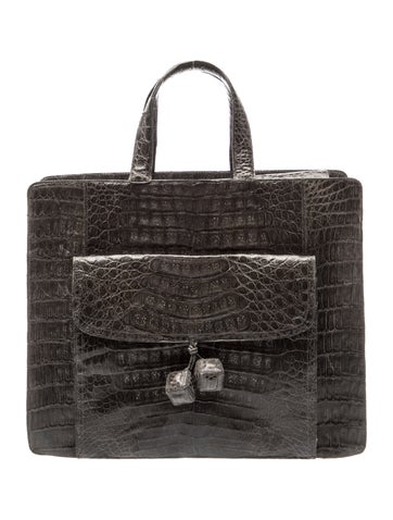 Crocodile Top Handle Bag