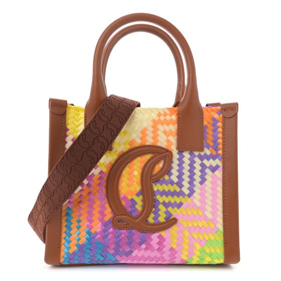 Christian Louboutin Woven Calfskin Mini By My Side Tote Multicolor Cuoio