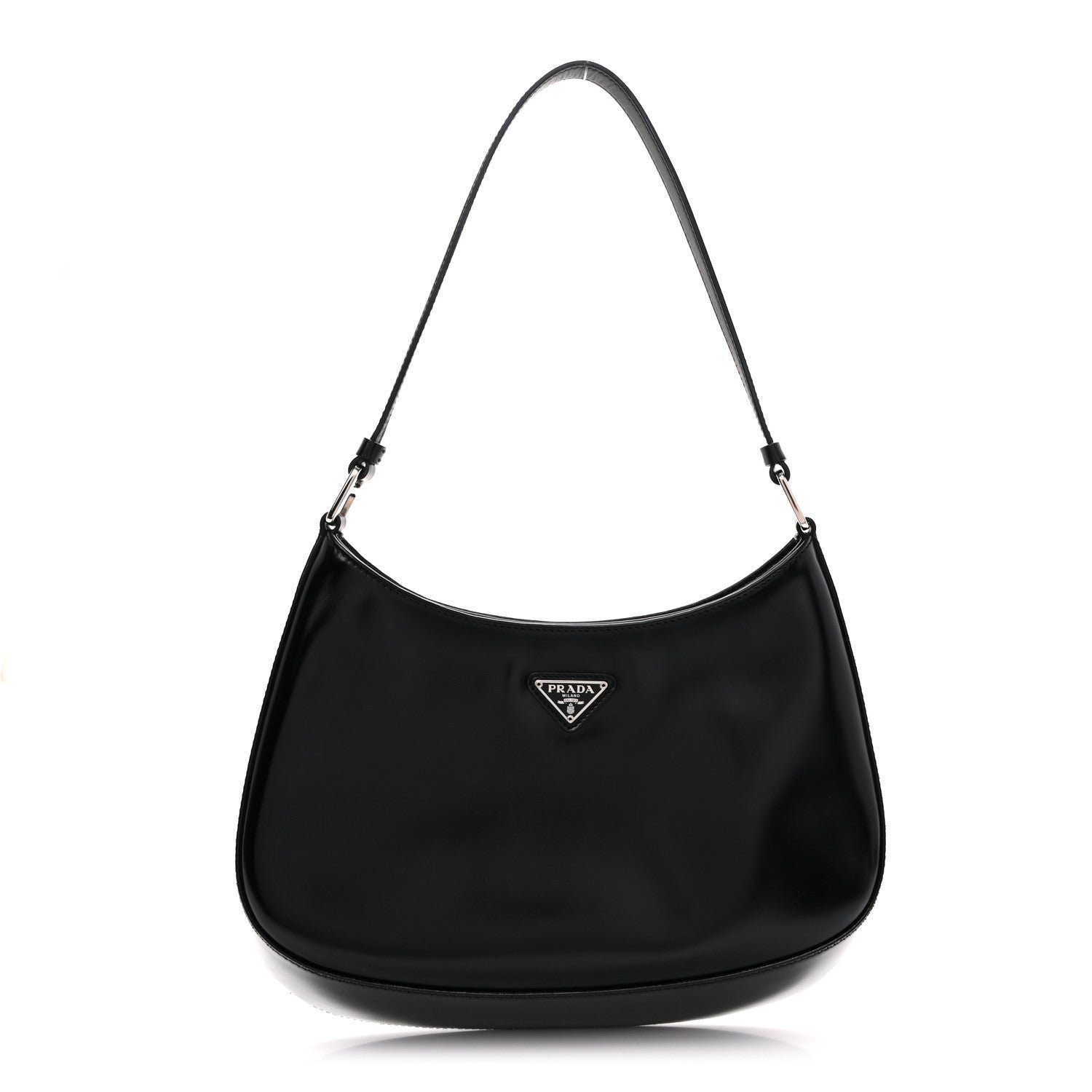 Prada Spazzolato Cleo Shoulder Bag Black