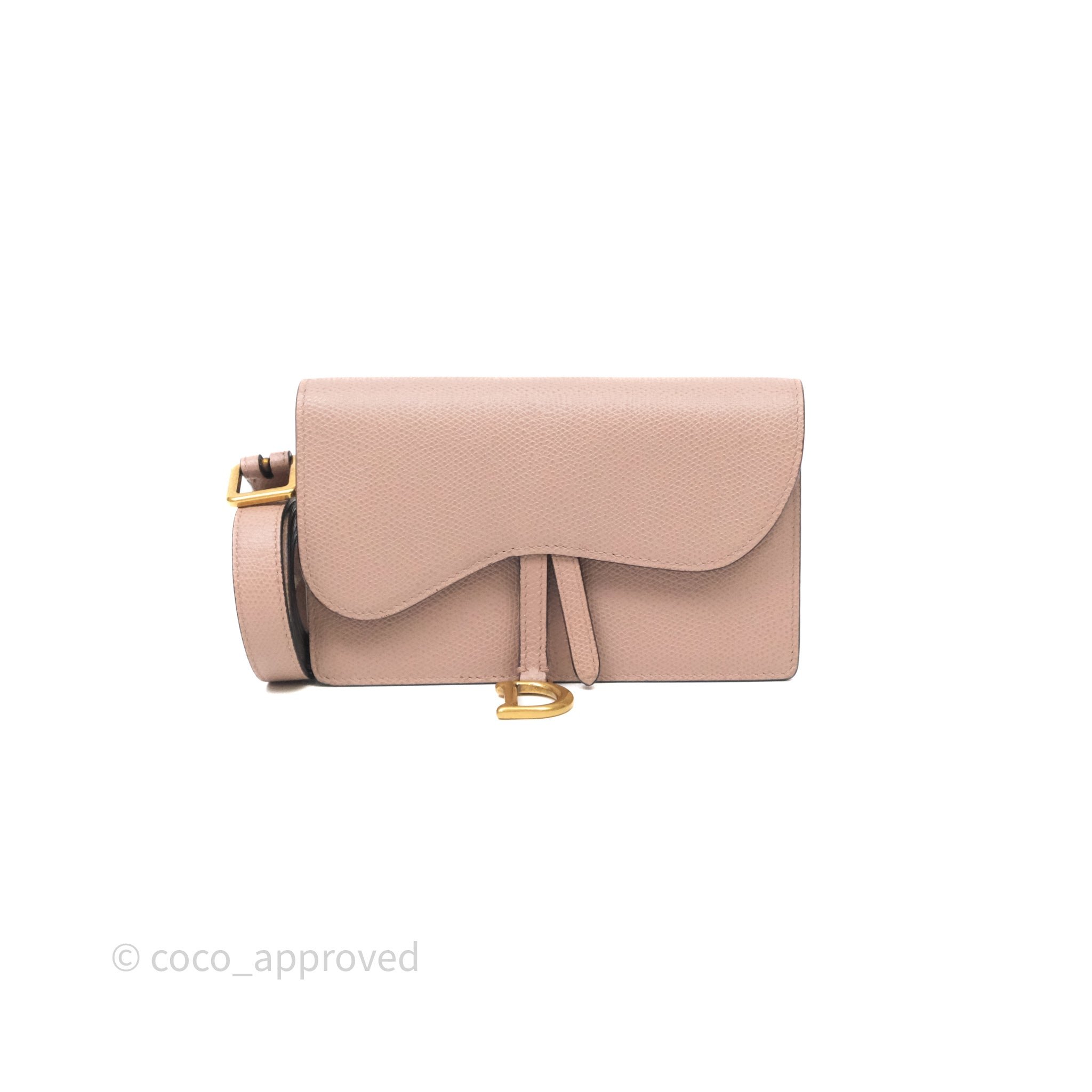 Christian Dior Saddle Belt Pouch Dusty Pink Matte Calfskin Gold Hardware