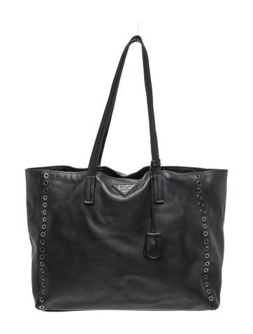 Prada Enameled Metal Triangle Tote