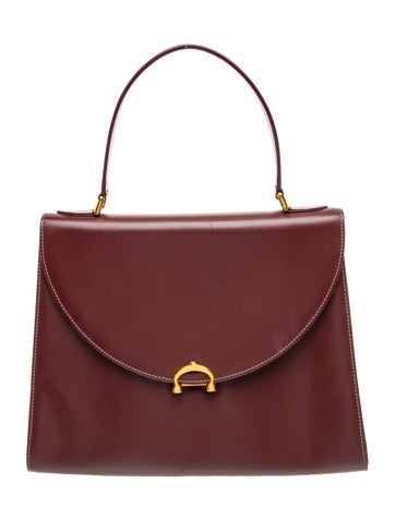 Leather Top Handle Bag Large
