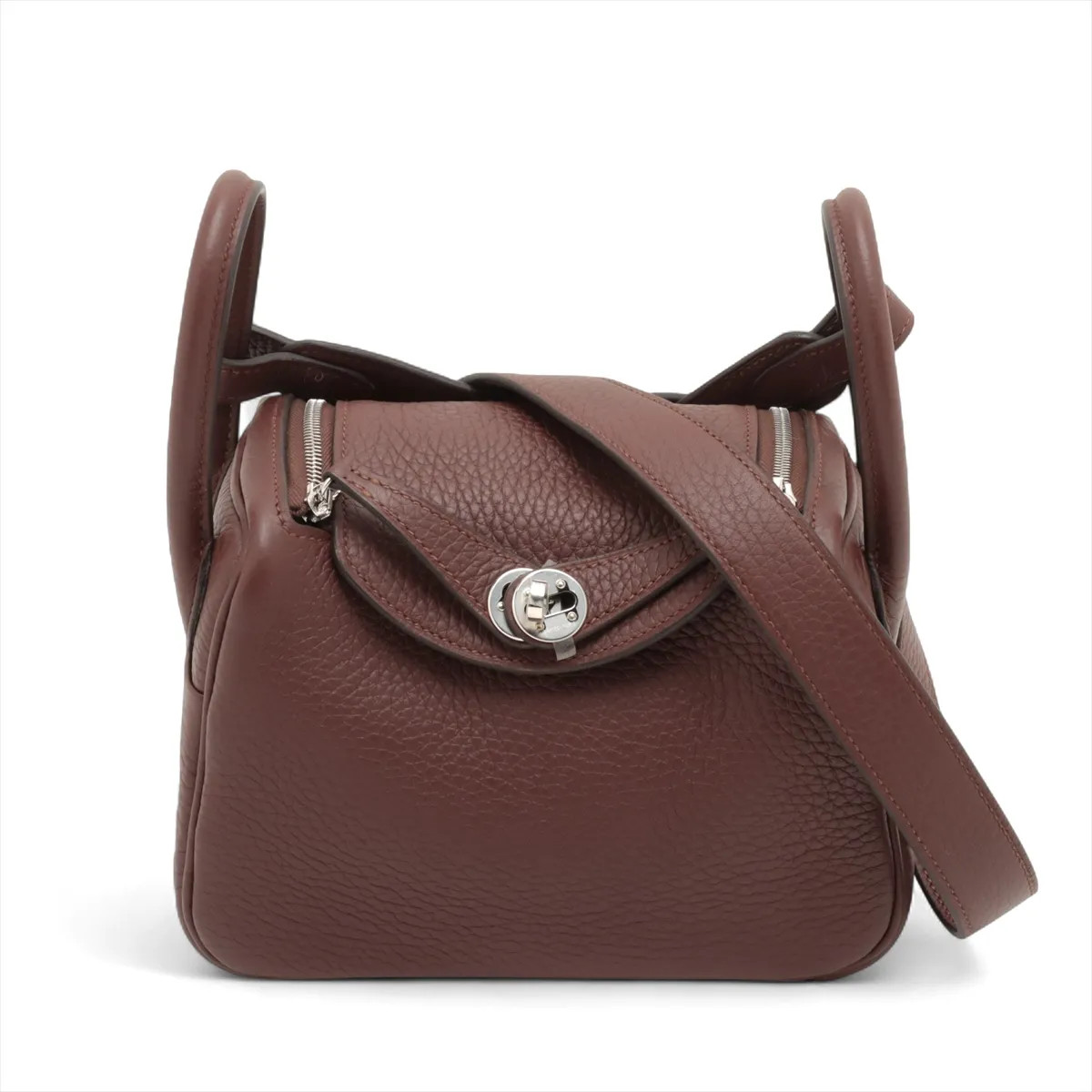 Hermès Lindy mini 20 Taurillon Clemence Terre Silver Metal Fittings