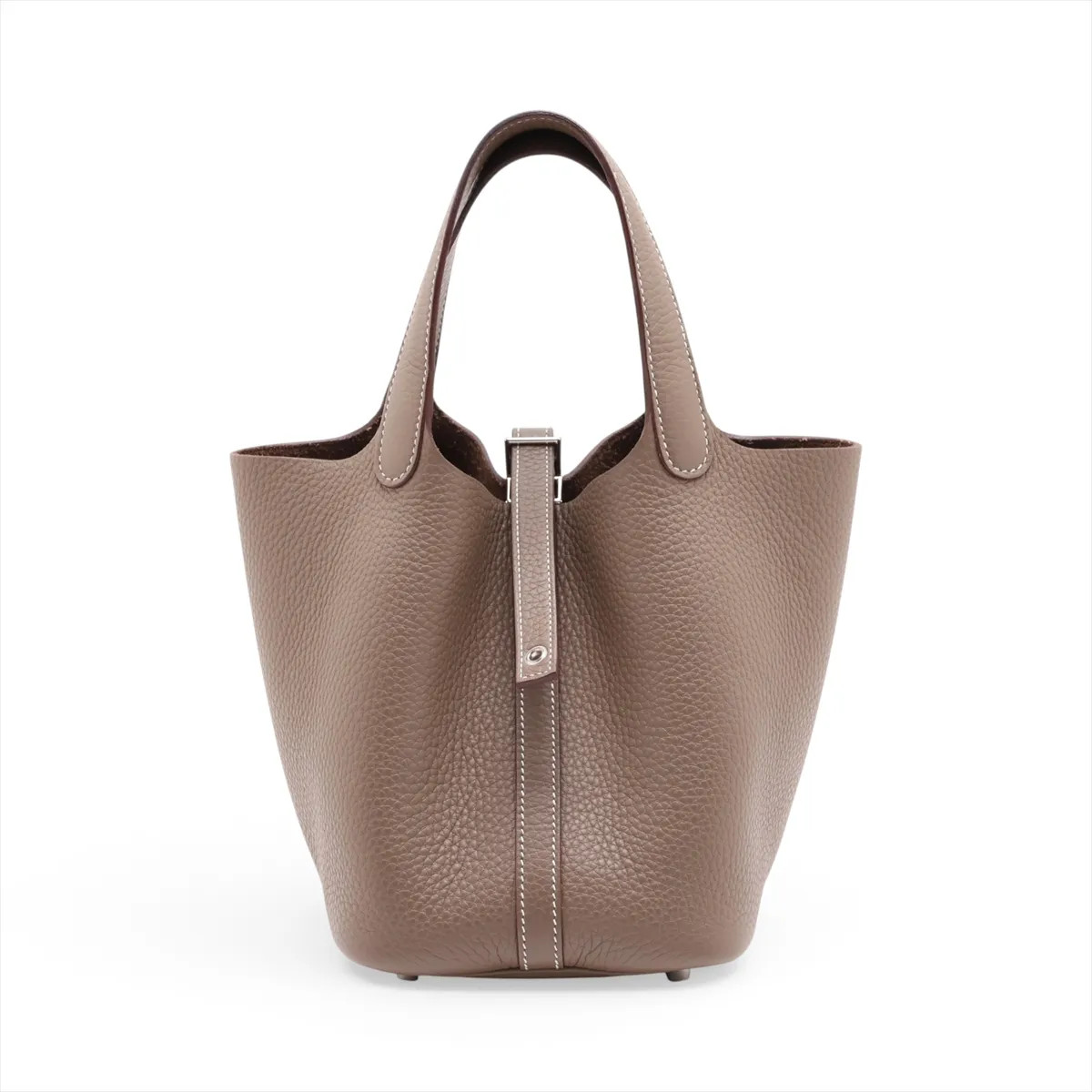 Hermès Picotin Lock 18 PM Taurillon Clemence Etoupe Silver Metal Fittings