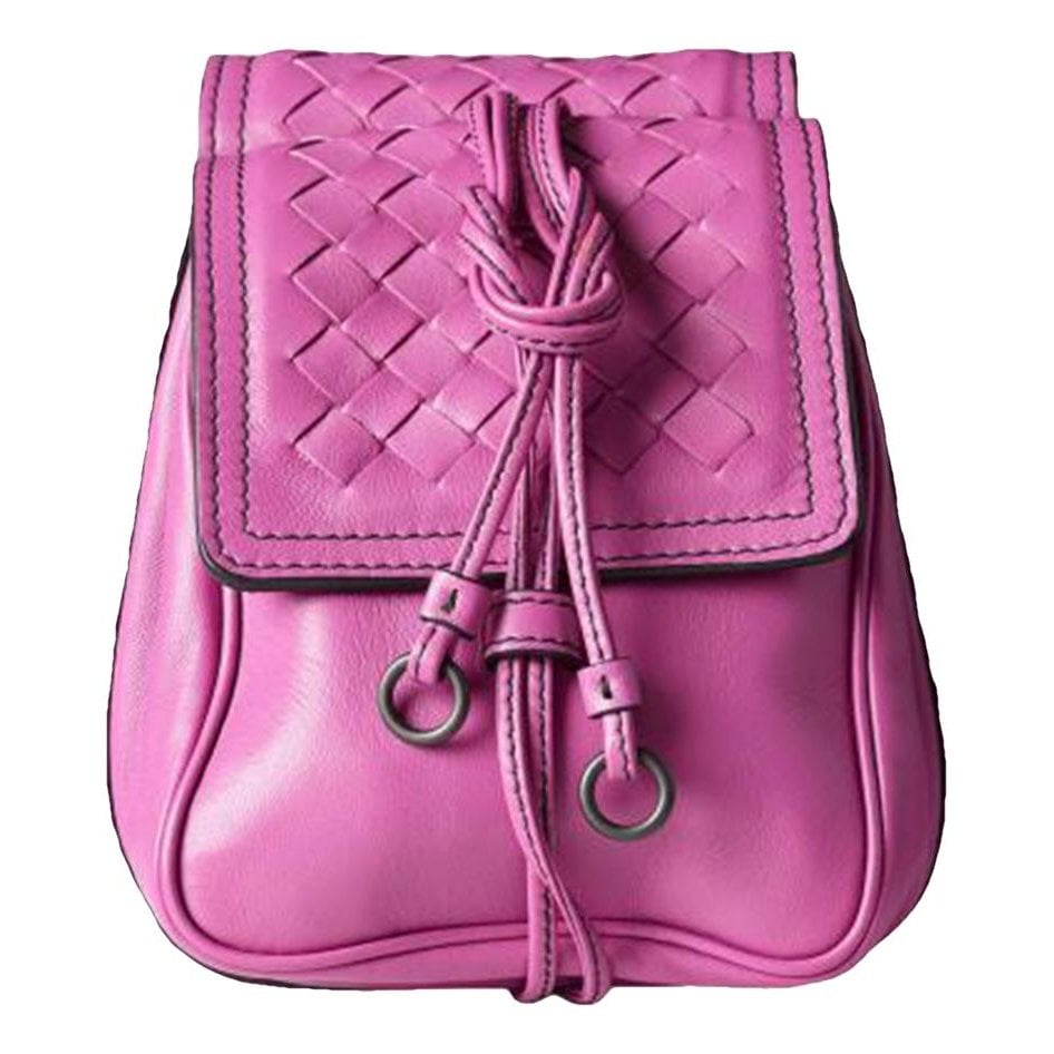 Clip leather handbag