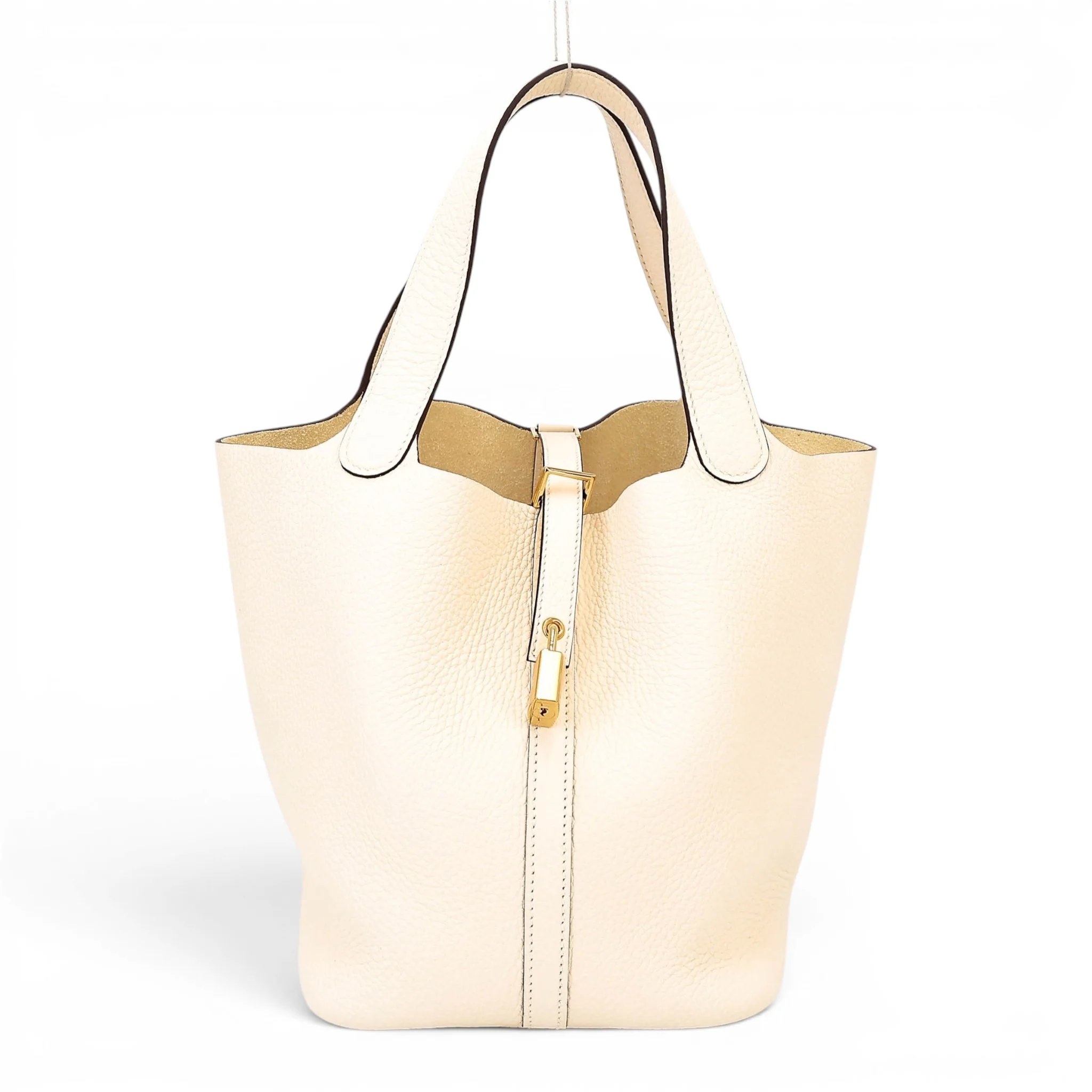 Excellent ( Rank SA ) HERMÈS Picotin Lock MM Nata (I2) Clemence Gold hardware Z (2021)
