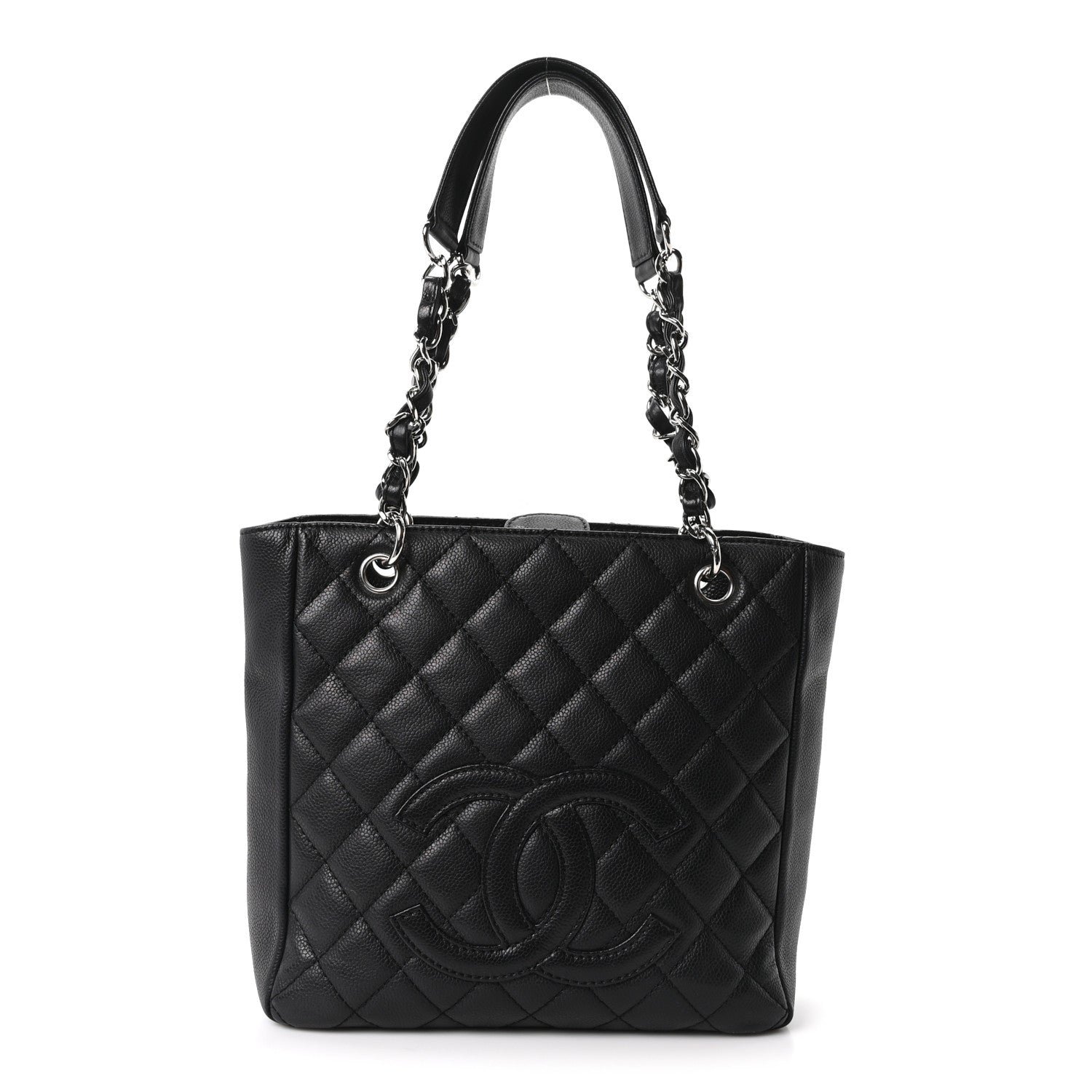 Chanel Caviar Quilted Petit Shopping Tote PST Black
