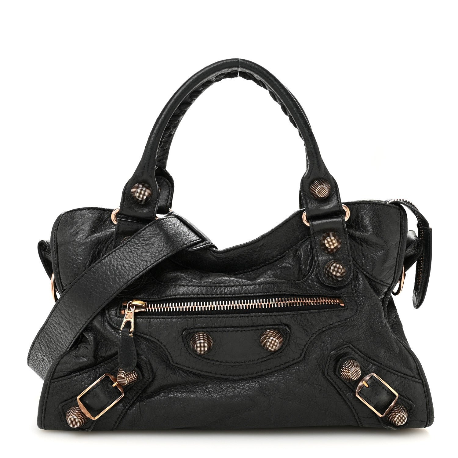 Balenciaga Agneau Giant 21 Rose Gold Hardware City Black