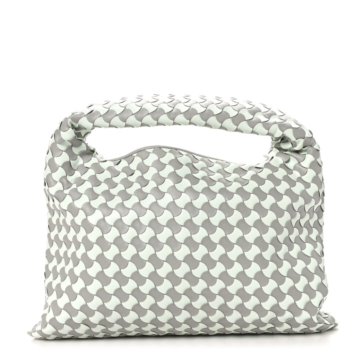 Bottega Veneta Calfskin Intrecciato Small Hop Agate Glacier