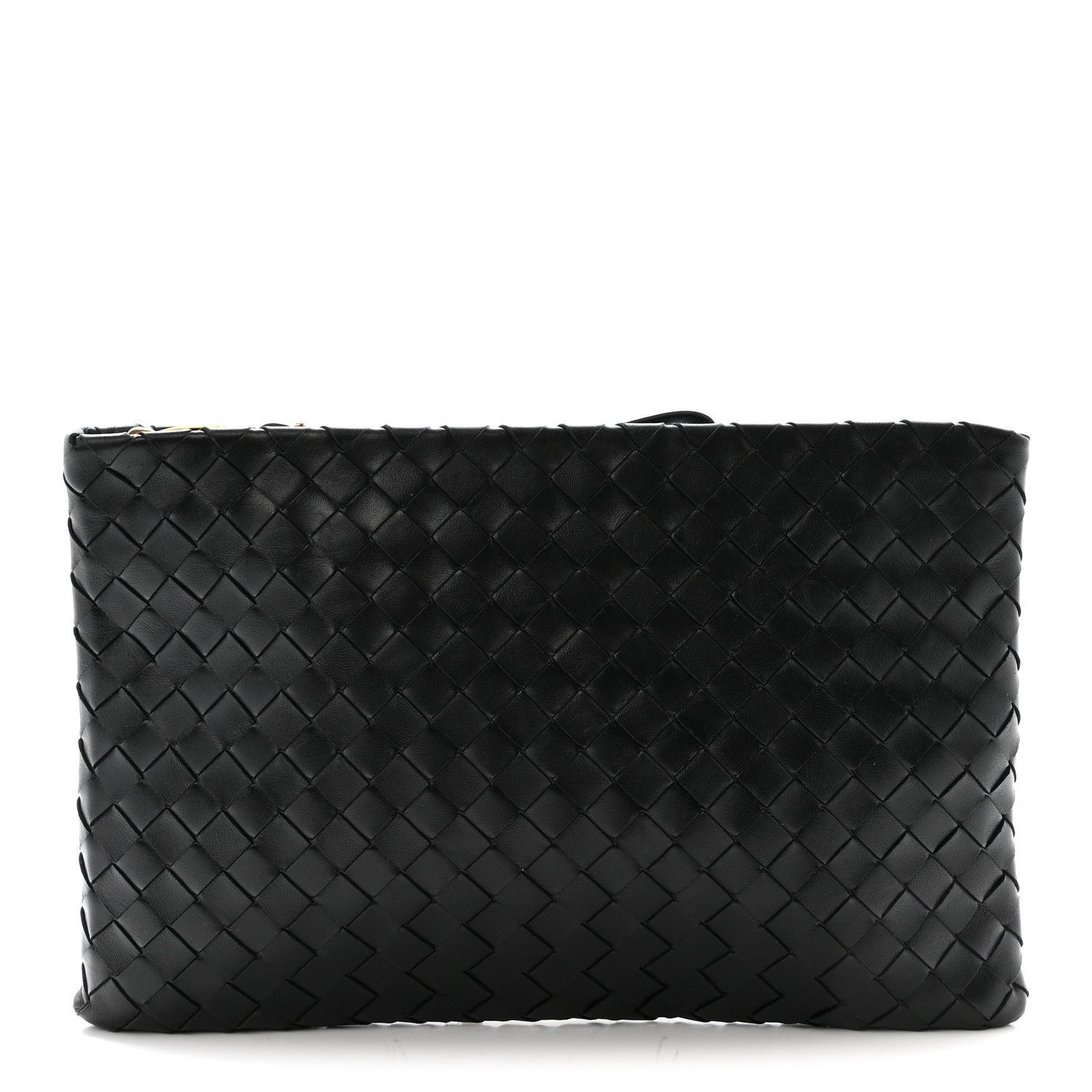 Bottega Veneta Nappa Intrecciato Large Flat Pouch Black