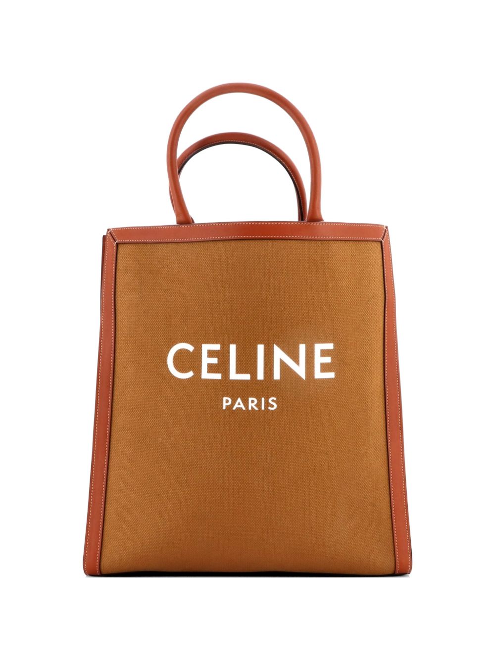 Vertical Cabas Canvas with Leather Large tote bag