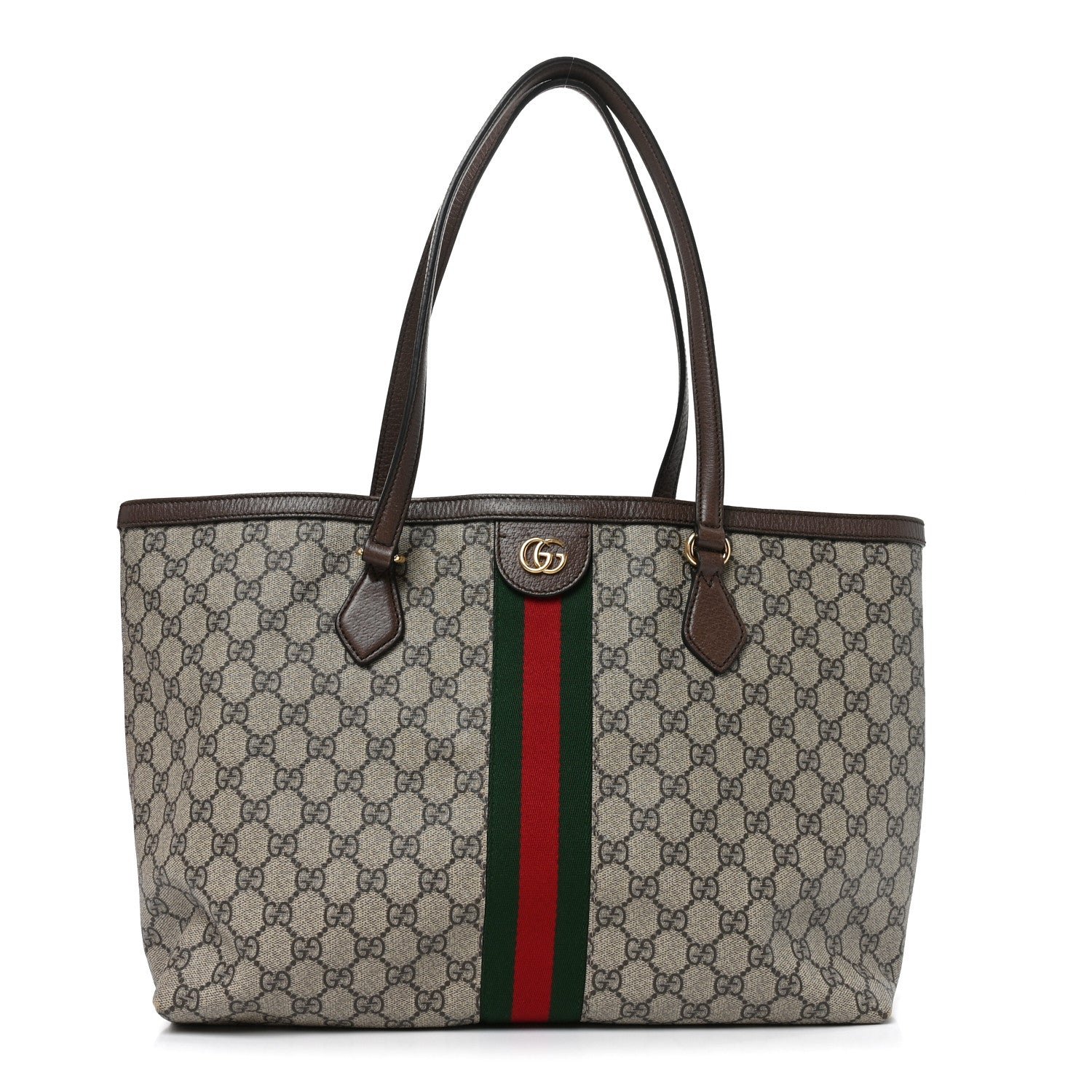 Gucci GG Supreme Monogram Medium Ophidia Shopping Tote Brown