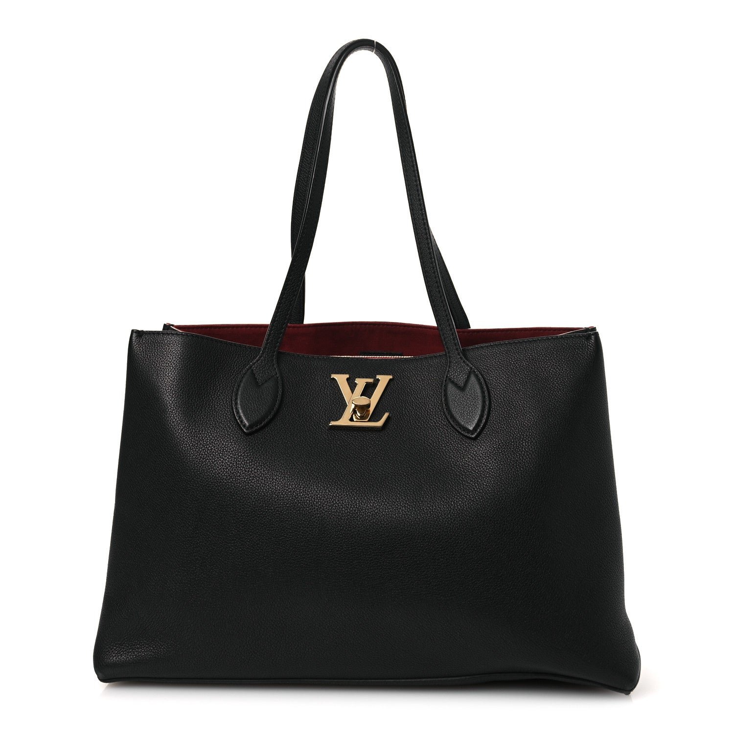 Louis Vuitton Grained Calfskin Lockme Shopper Black