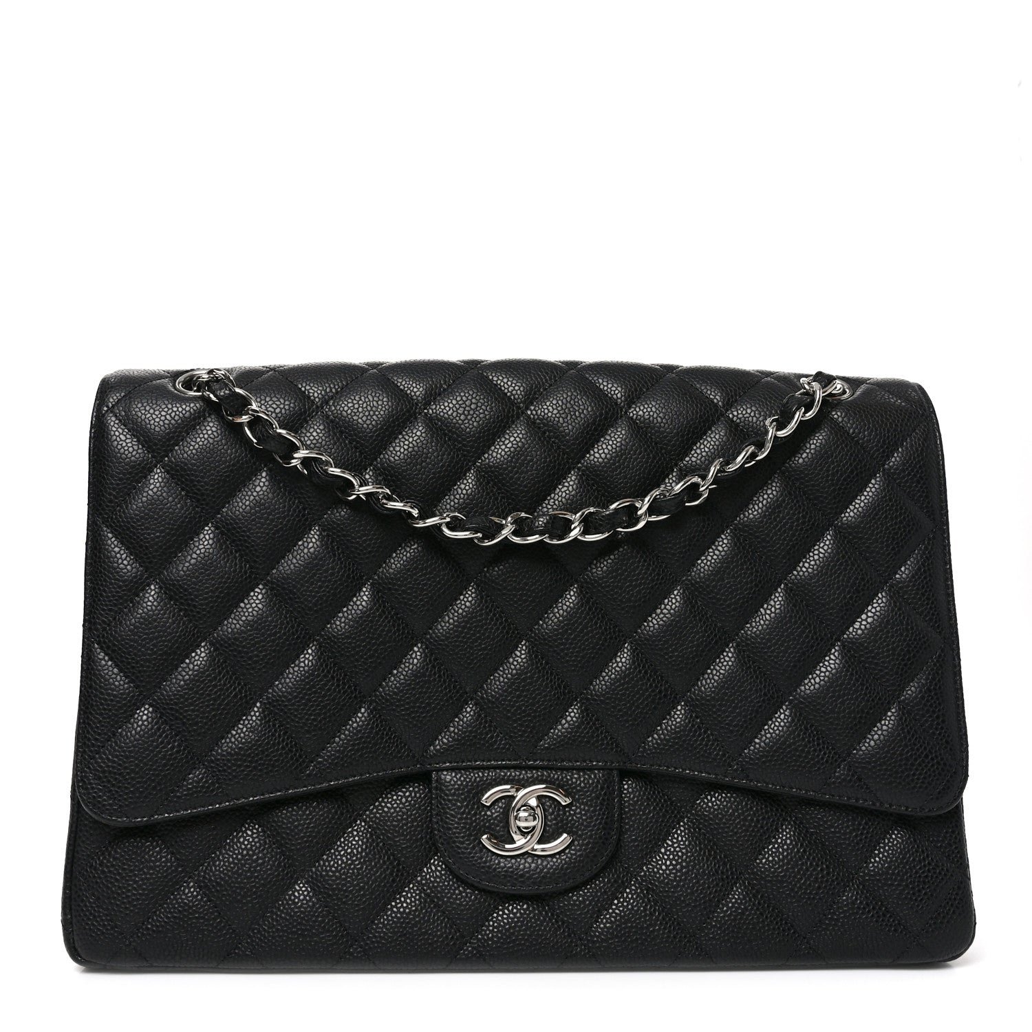 Caviar Quilted Maxi Single Flap Black
