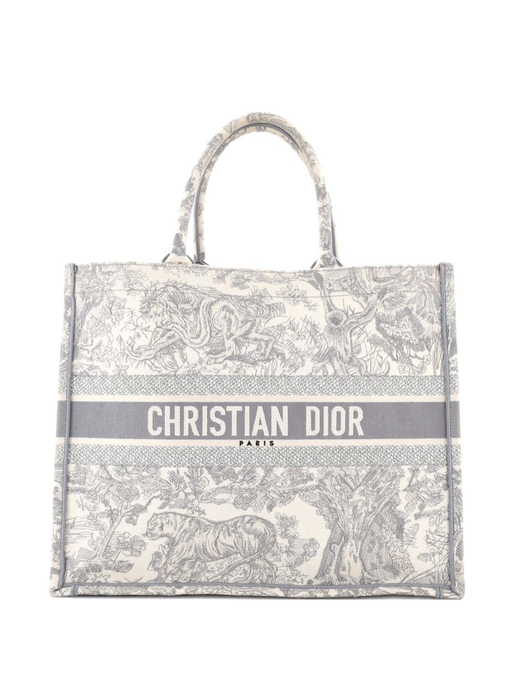 Book Embroidered Canvas Large tote bag
