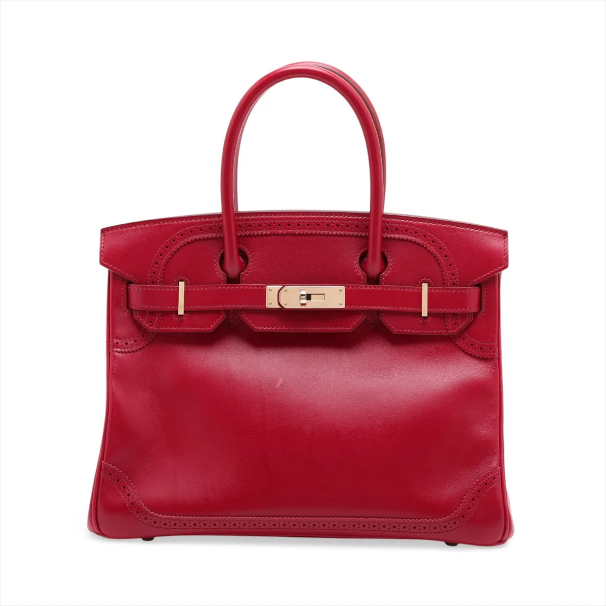 Hermès Birkin 30 Gillies Veau Tadelakt Ruby Gold Metal Fittings