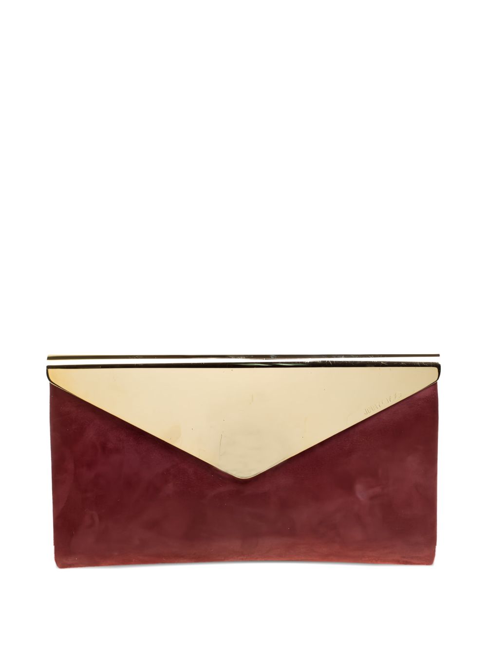 leather metal-flap clutch bag