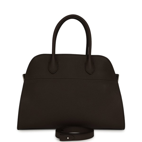 The Row The Row Soft Margaux 12 Bag Deep Brown Calfskin Silver Hardware