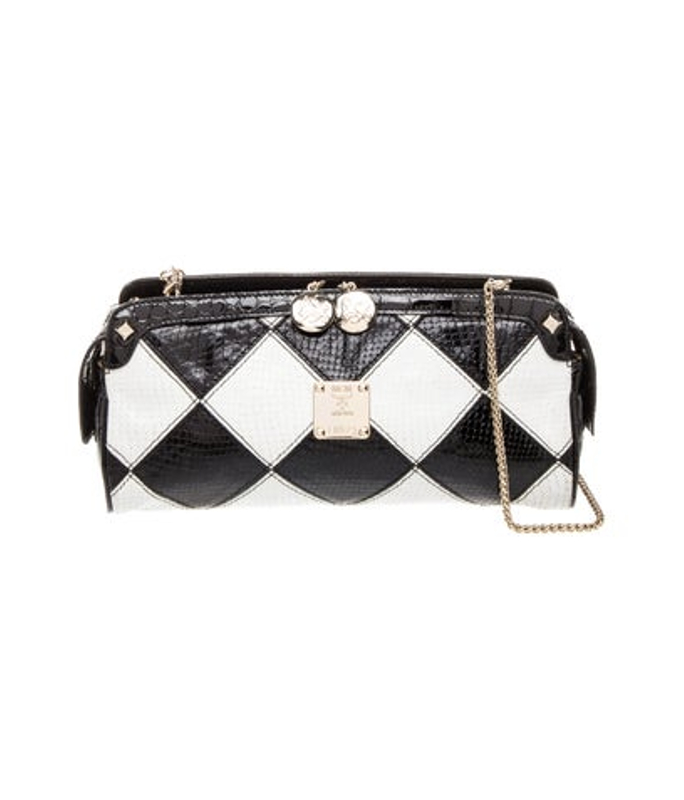 MCM Embossed Leather Clutch