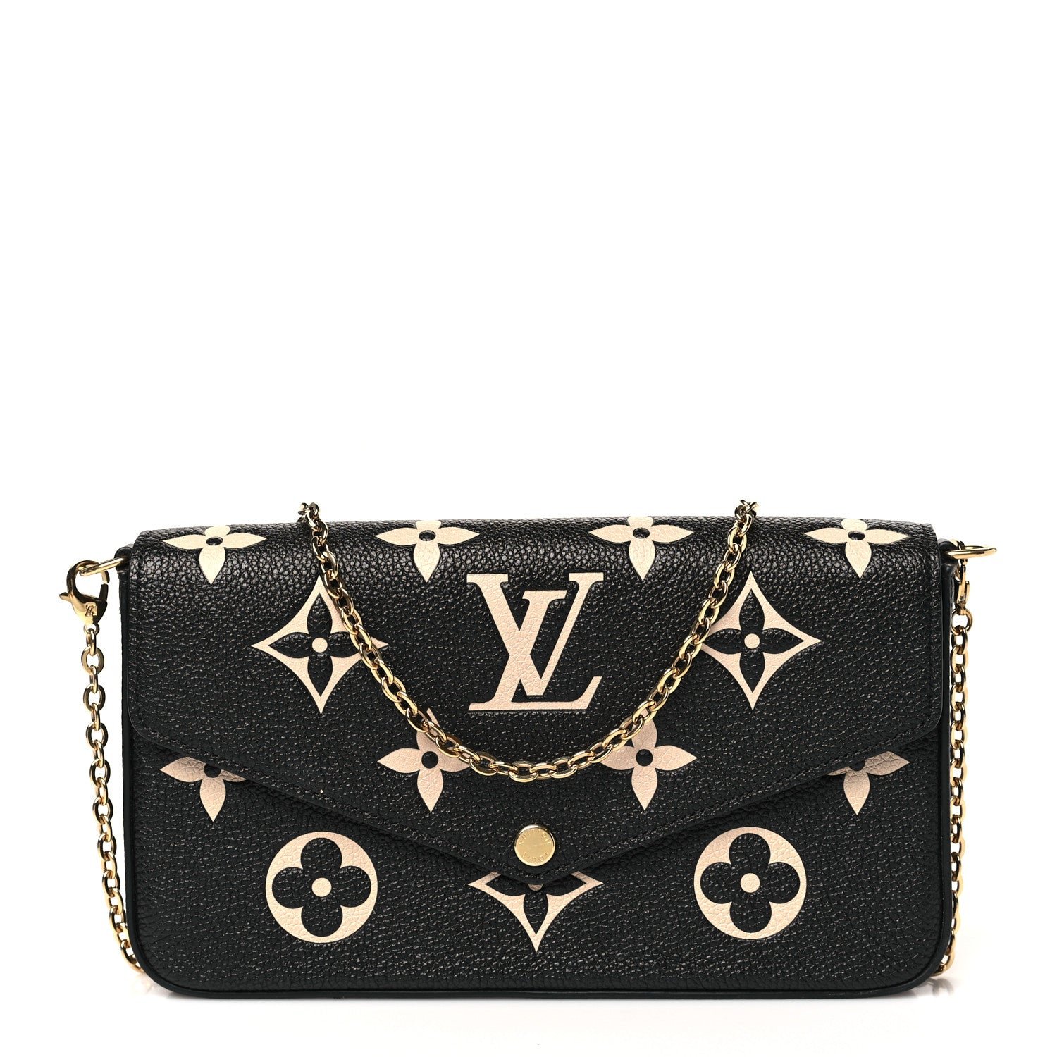 Louis Vuitton Empreinte Monogram Giant Felicie Pochette Black Beige