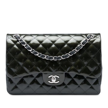 Jumbo Classic Striated Patent Double Flap