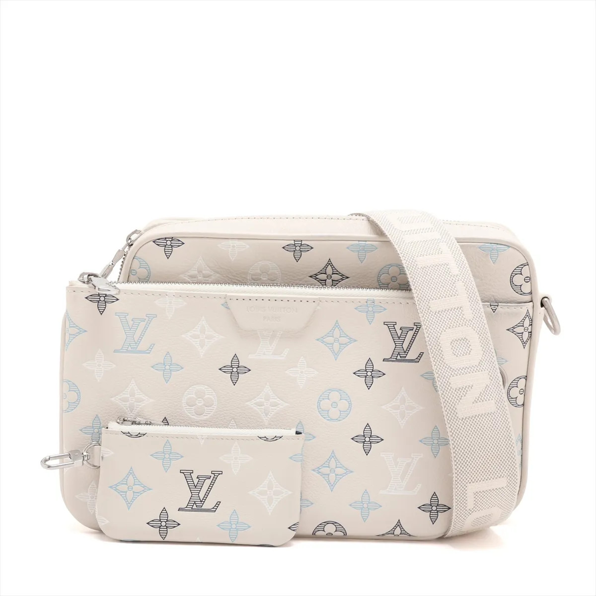 Louis Vuitton Monogram Shadow trio messenger M28854 White There was an RFID resp