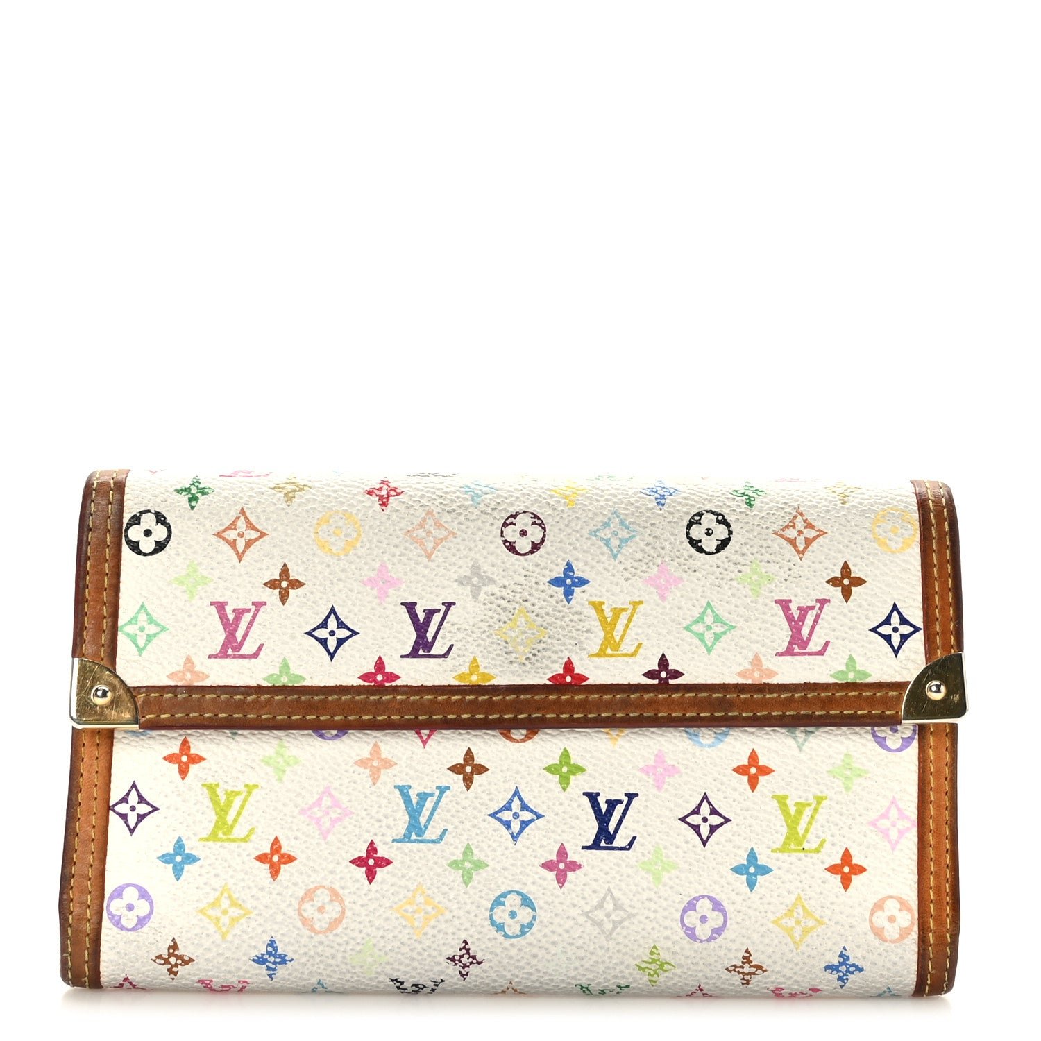 Louis Vuitton Monogram Multicolor Porte Tresor International Wallet White