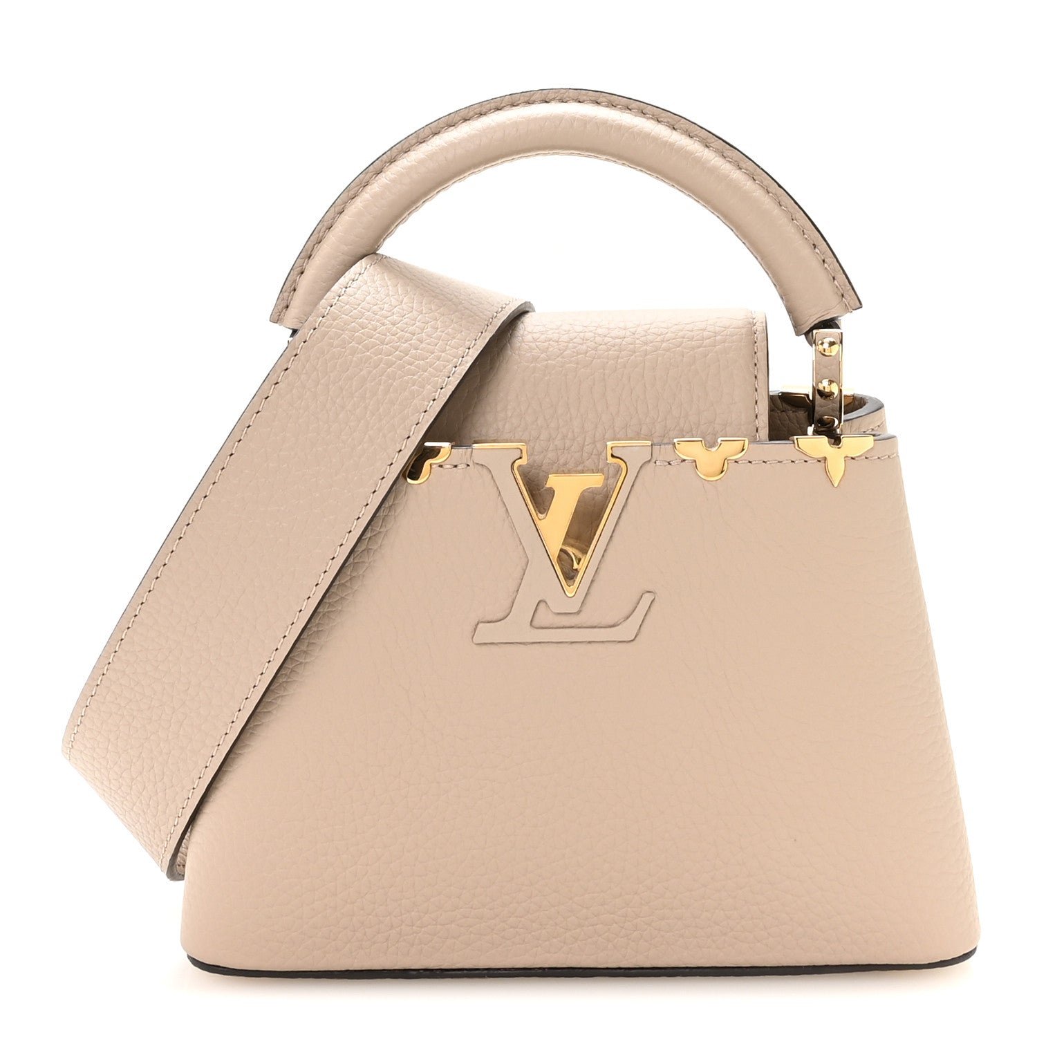 Louis Vuitton Taurillon Embellished Flower Crown Mini Capucines Galet
