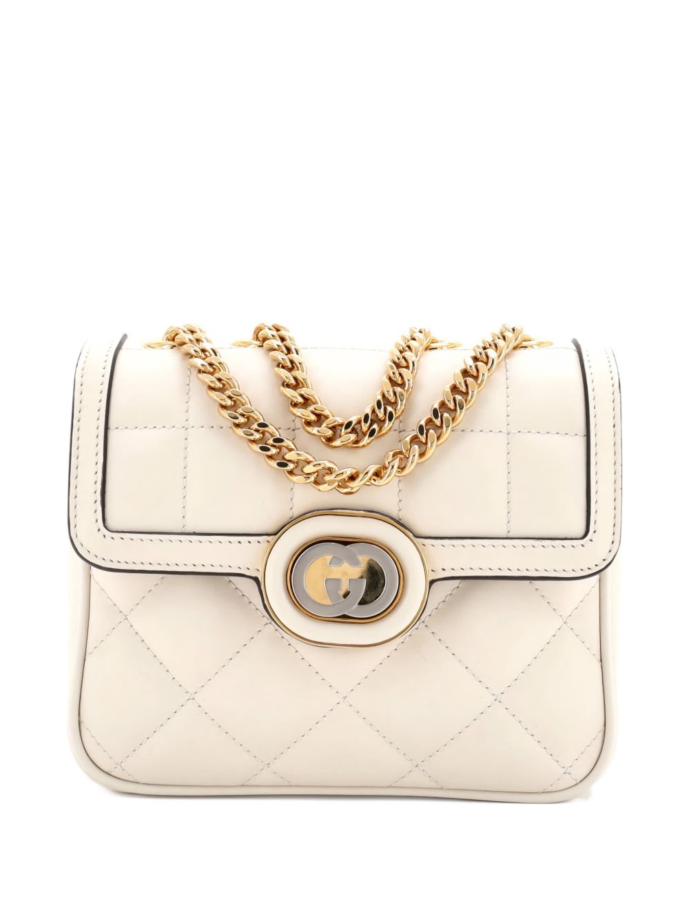 Deco Chain Flap Bag Mixed Matelasse Leather Mini crossbody bag