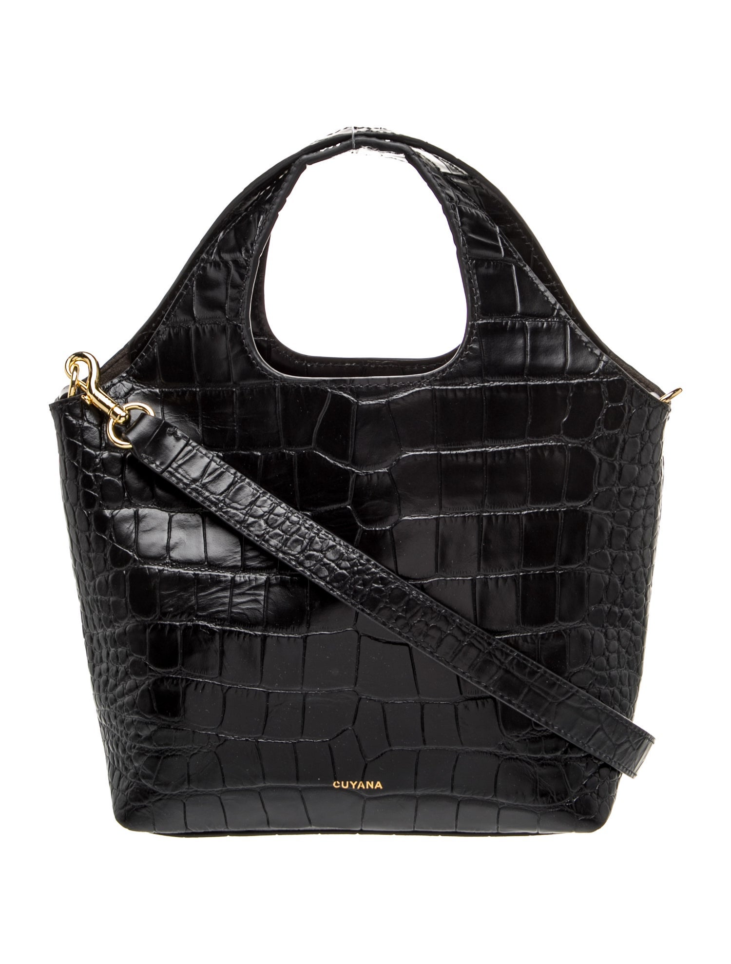 Embossed Leather Top Handle Bag