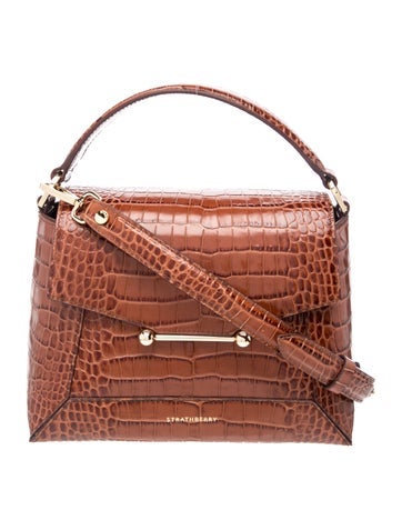 Embossed Leather Top Handle Bag
