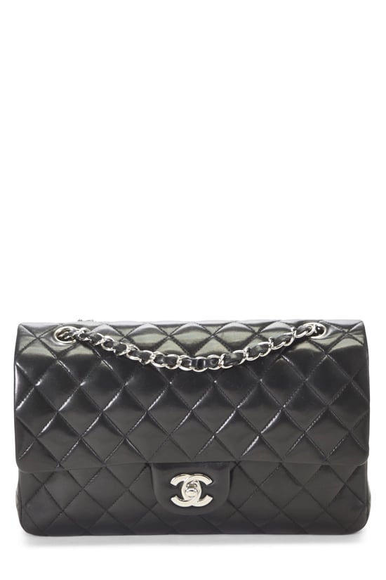 Black Quilted Lambskin Classic Double Flap Medium