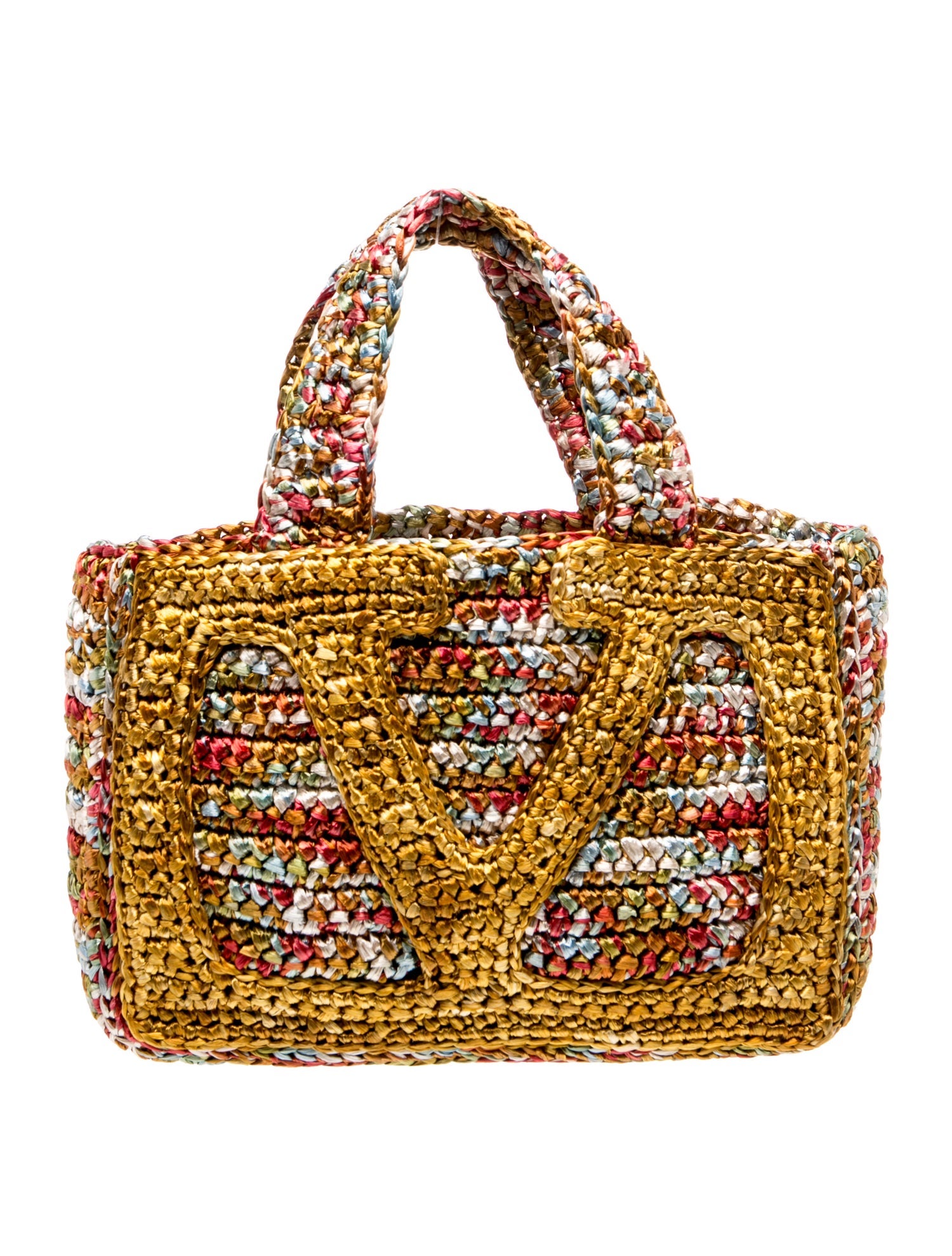 Valentino Raffia Top Handle Bag