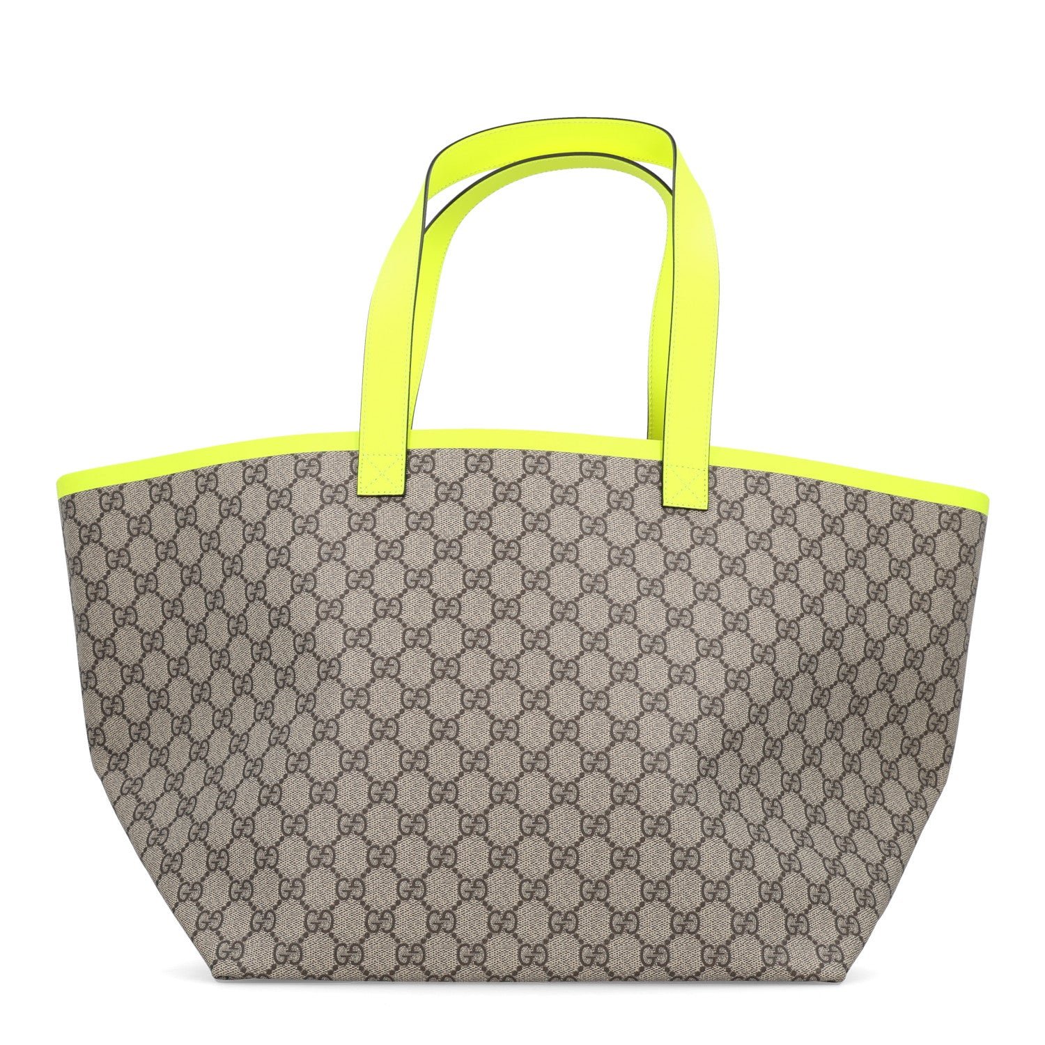 Gucci GG Supreme Monogram Totissima Shopping Tote Ebony Beige Yellow
