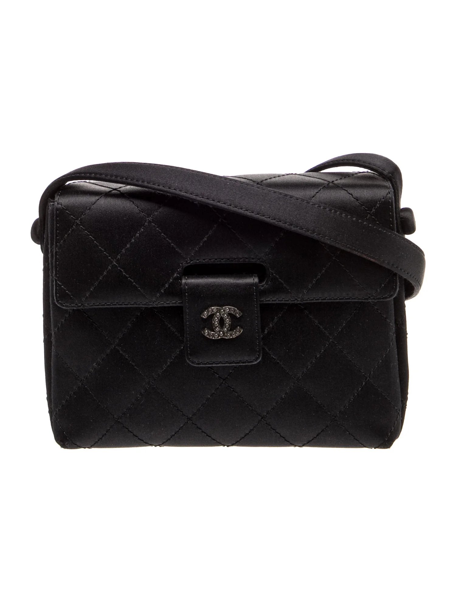 Satin Strass CC Flap Bag
