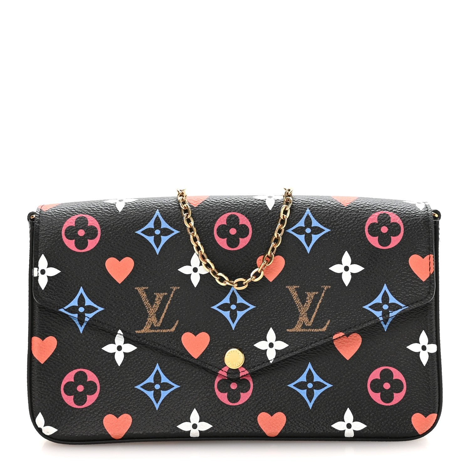 Louis Vuitton Game On Felicie Chain Wallet Black