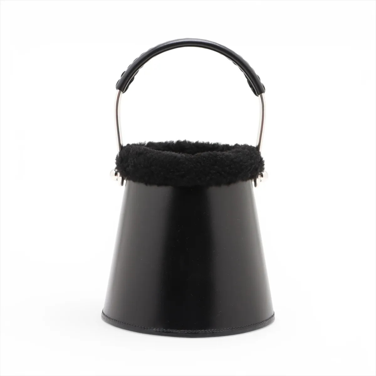 Hermès Sabobrusz Box calf Black Silver Metal Fittings