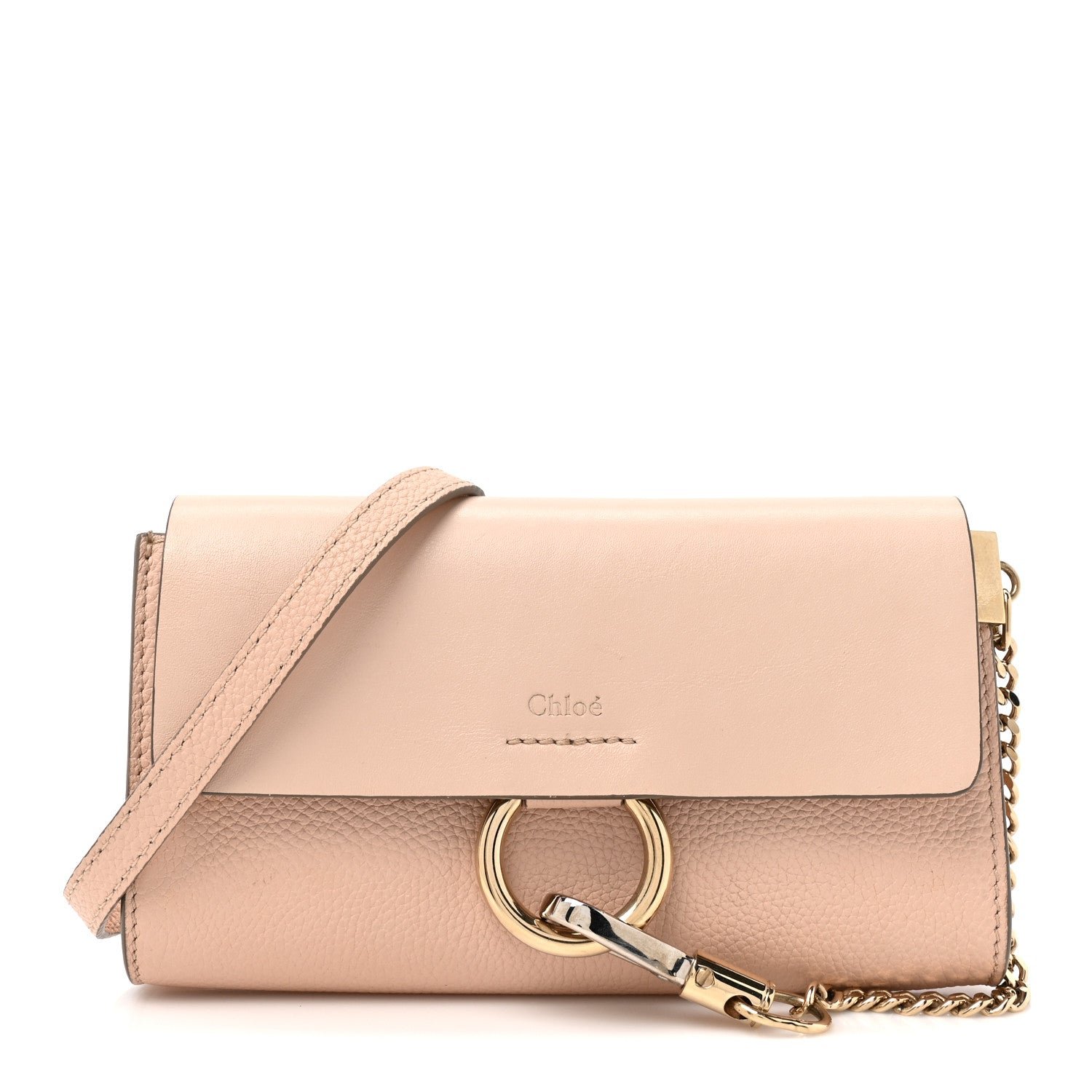 Chloe Calfskin Mini Faye Shoulder Bag Cement Pink