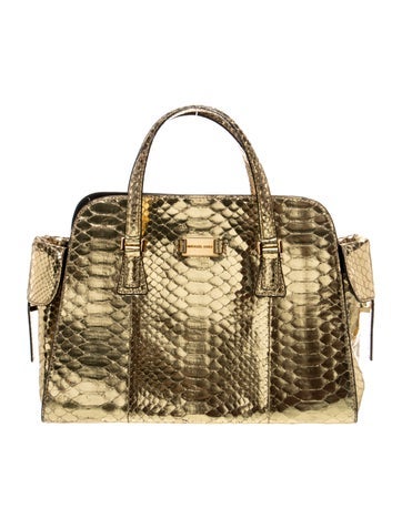 Embossed Leather Top Handle Bag