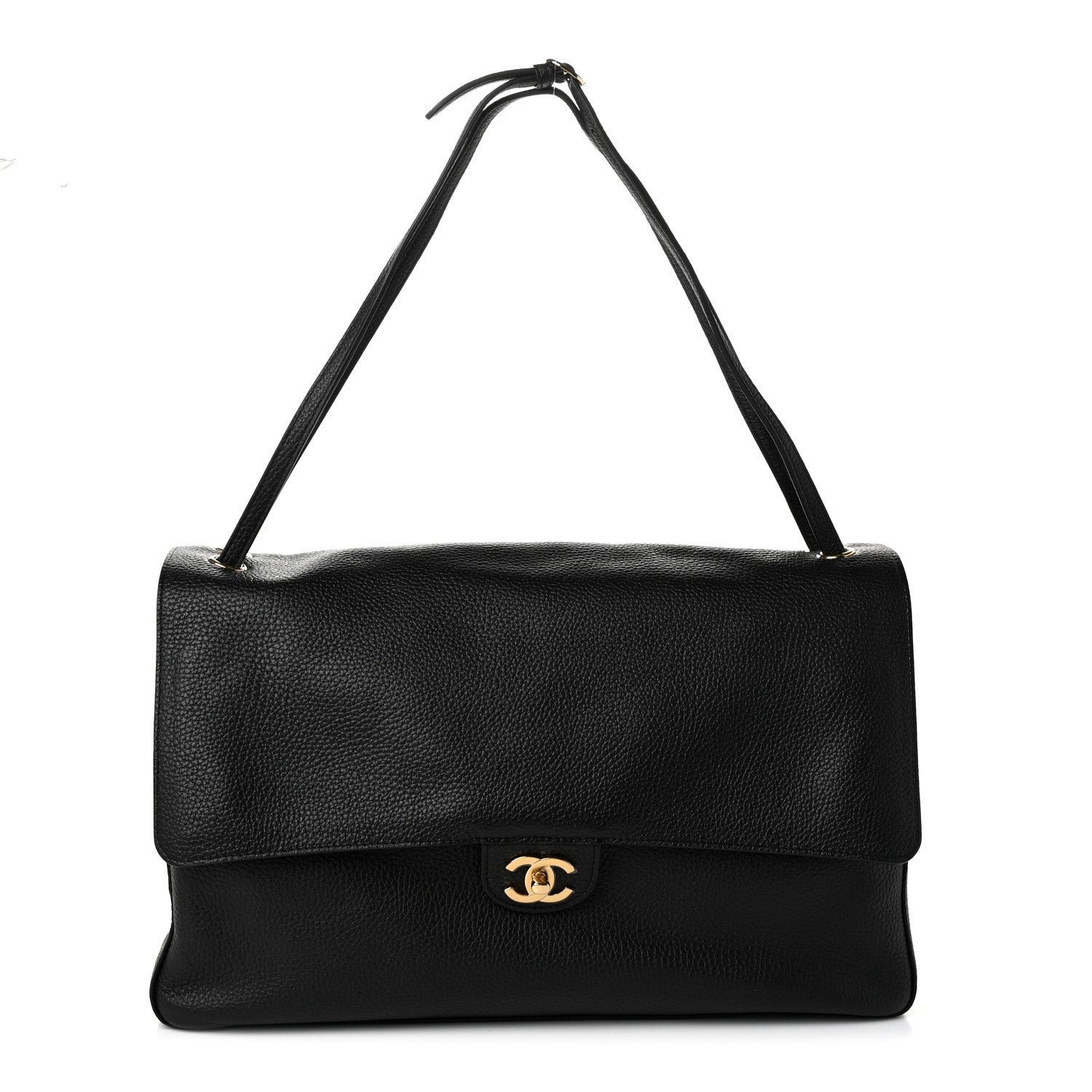Grained Calfskin Souplissimo Maxi Flap Black