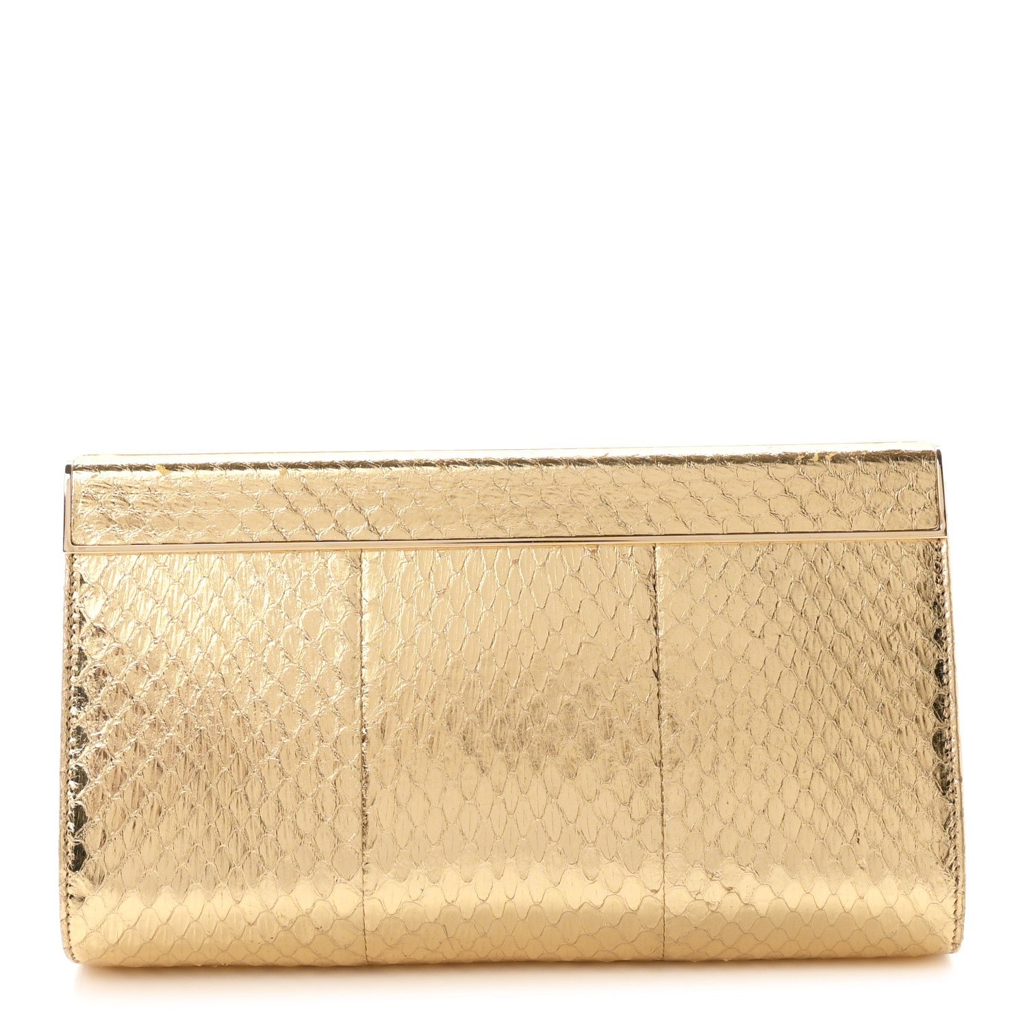Jimmy Choo Jimmy Choo Metallic Snakeskin Cayla Clutch Gold
