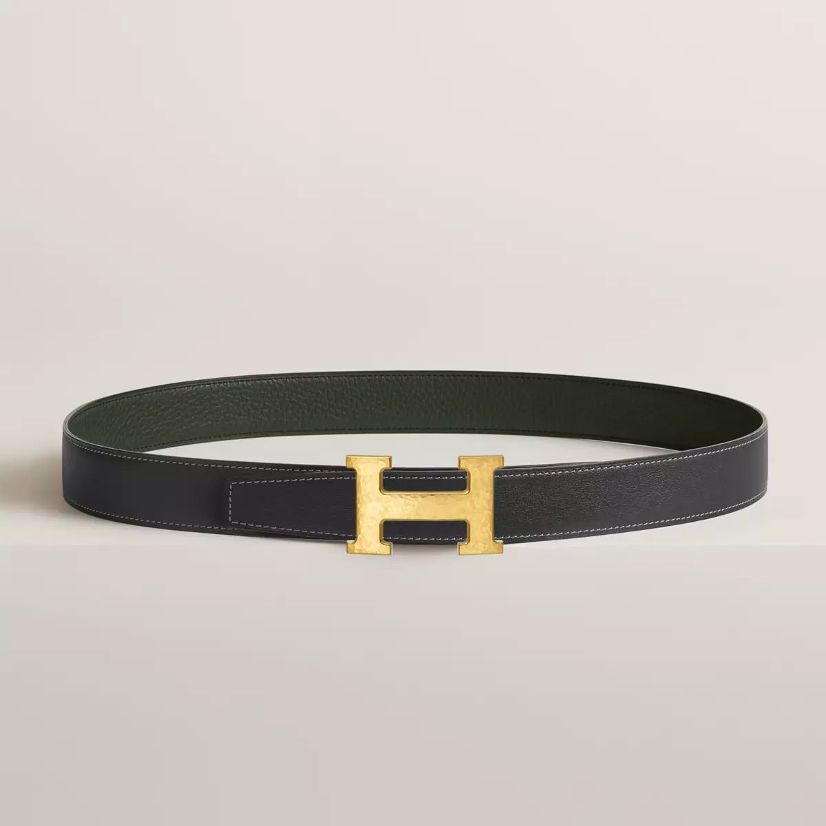 H Martelee belt buckle & Reversible leather strap 32 mm